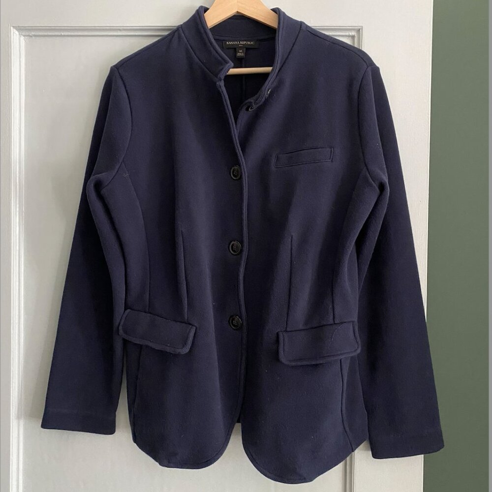 Banana Republic Knit Navy Blazer